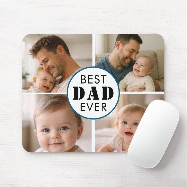 Tapis De Souris Happy Father’s Day Photo | Custom Dad Ever (Avec souris)