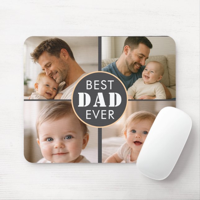 Tapis De Souris Happy Father’s Day Photo | Custom Dad Ever (Avec souris)