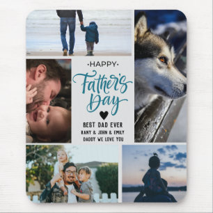 Tapis De Souris Happy Fête des pères Photo Collage Personnalisé No