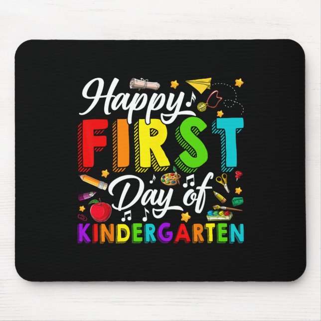 Tapis De Souris Happy First Day Of Kindergarten Back To School Boy (Devant)