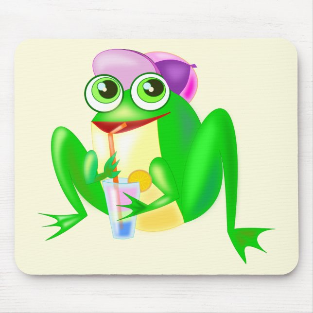 Tapis De Souris Happy Frog Pad - Vos Couleurs - Texte (Devant)