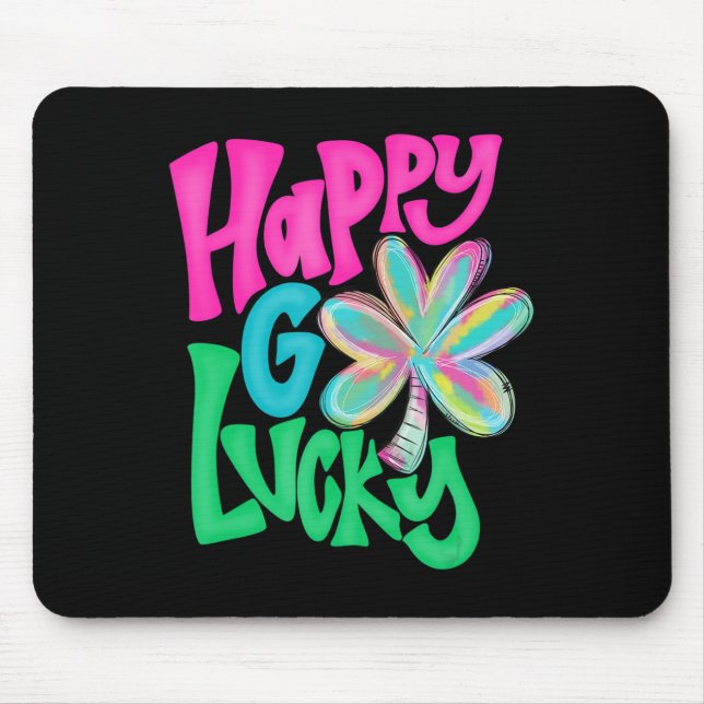 Tapis De Souris Happy Go Lucky Tie Dye Shamrock (Devant)