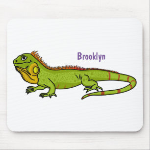 Tapis De Souris Happy green iguana cartoon