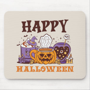 Tapis De Souris Happy Halloween café brasse