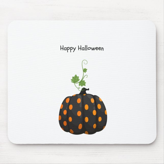 Tapis De Souris Happy Halloween Polka Dot Citrouille Pad Souris (Devant)