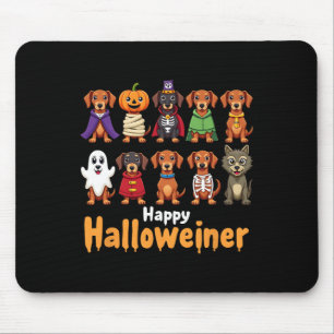 Tapis De Souris Happy Halloweiner Funny Halloween Amoureux de les