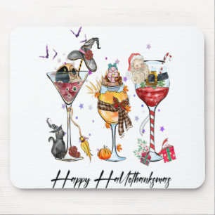 Tapis De Souris Happy HallowThankMas Vins Merci Chris