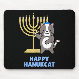 Tapis De Souris Happy Hanukcat Black Cat Meowzel Tov Menorah Funny