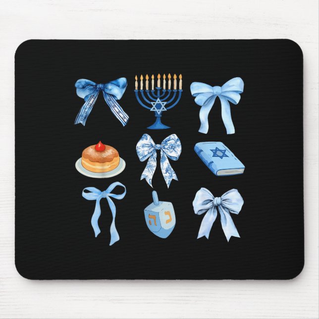 Tapis De Souris Happy Hanukkah Coquette Bow Chanukah Jewish Women  (Devant)
