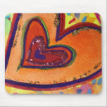 Tapis De Souris Happy Heart Mousepad<br><div class="desc">Painting details from Inspirational Mediatation Word "Happy". Painting rendered in watercolor with glass glitter detail.</div>