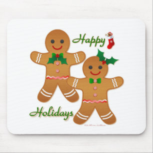 Tapis De Souris Happy Holiday Gingerbread Man Boy Girl