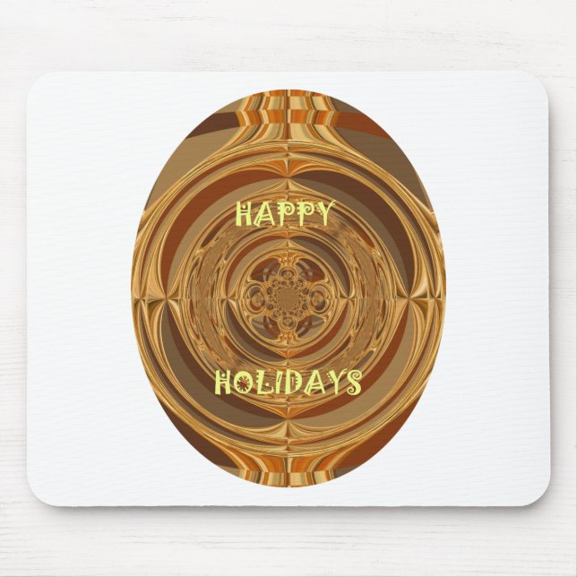 Tapis De Souris Happy Holidays Circle Art Print/Design (Devant)