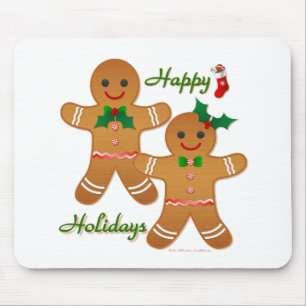 Tapis De Souris Happy Holidays Gingerbread Man Boy Girl