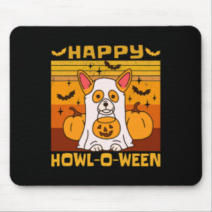 Tapis De Souris Happy Howl-o-ween Costume d'Halloween Corgi