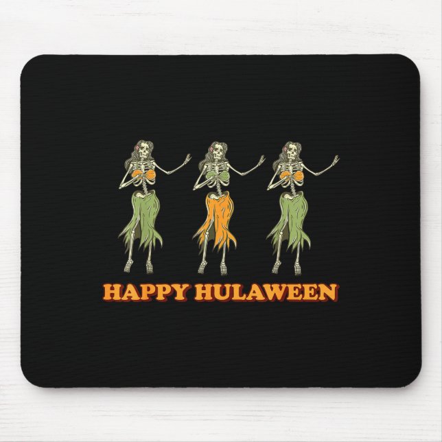 Tapis De Souris Happy Hulaween Hawaii Themed Halloween Skeleton Vi (Devant)