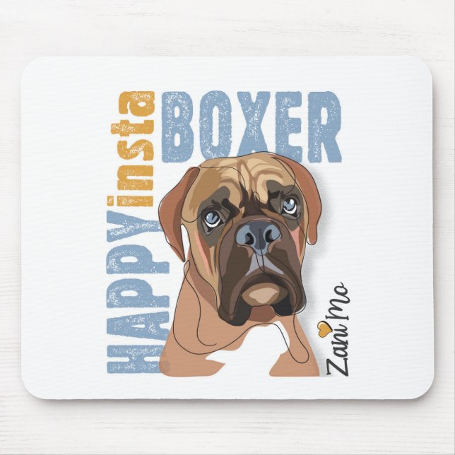 Tapis De Souris Happy Insta Boxer - Zani Mo Dog (Devant)