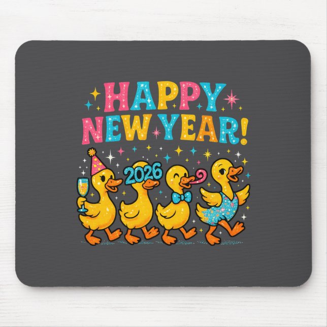 Tapis De Souris Happy New Year 2026 Cute Duck Party Gift Long Slee (Devant)