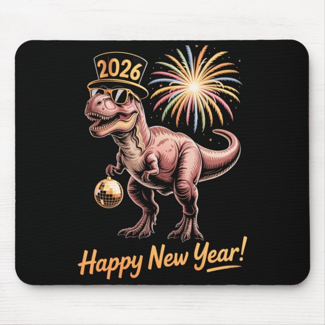 Tapis De Souris Happy New Year 2026 Dinosaur Funny Dino Tee For Ad (Devant)