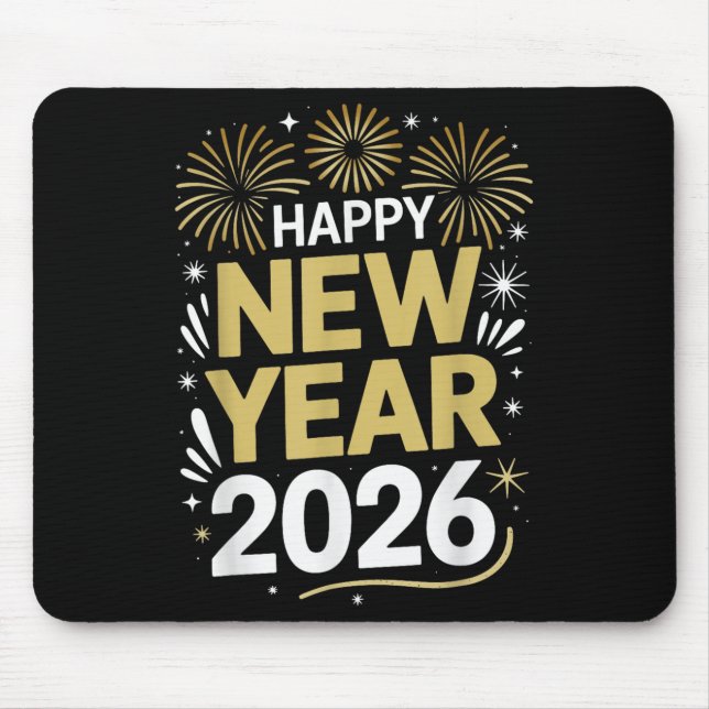 Tapis De Souris Happy New Year 2026 - New Year's Eve 2026  (Devant)
