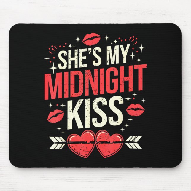 Tapis De Souris Happy New Year Couples She's My Midnight Kiss Vale (Devant)
