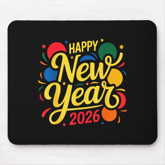 Tapis De Souris Happy New Year Party 2026 Ballon Family Matching M (Devant)