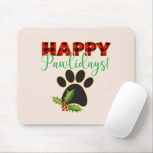 Tapis De Souris Happy Pawlidays Christmas Gift for Dog Lover