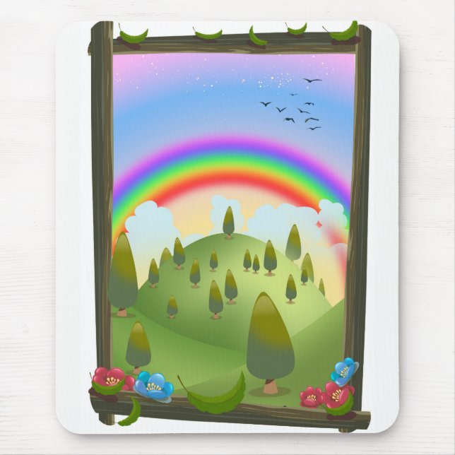 Tapis De Souris Happy Rainbow Landscape (Devant)