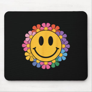 Tapis De Souris Happy Retro Daisy Smile Face Preppy Hommes esthéti