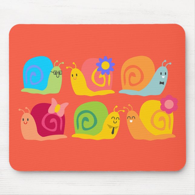Tapis De Souris Happy snails cute snails (Devant)