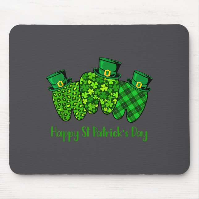 Tapis De Souris Happy St Patrick's Day Dental Istant Tooth Irish G (Devant)