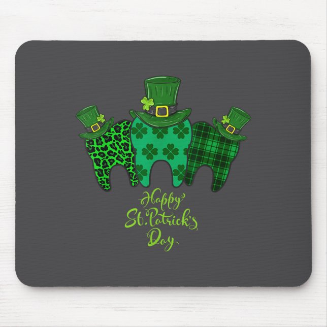 Tapis De Souris Happy St Patrick's Day Dental Istant Tooth Patrick (Devant)