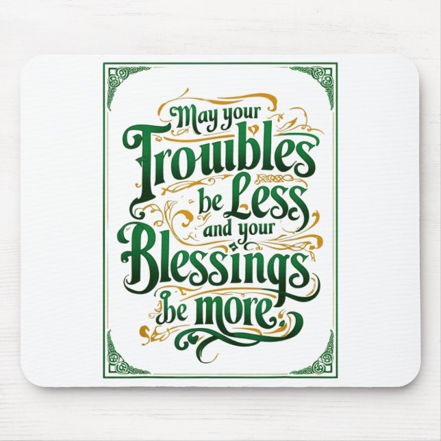 Tapis De Souris Happy St. Patrick's Day Motivational Quote Apparel (Devant)