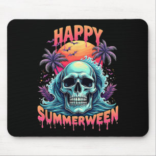 Tapis De Souris Happy Summerween Skeleton Summer Watermelon Jack-o