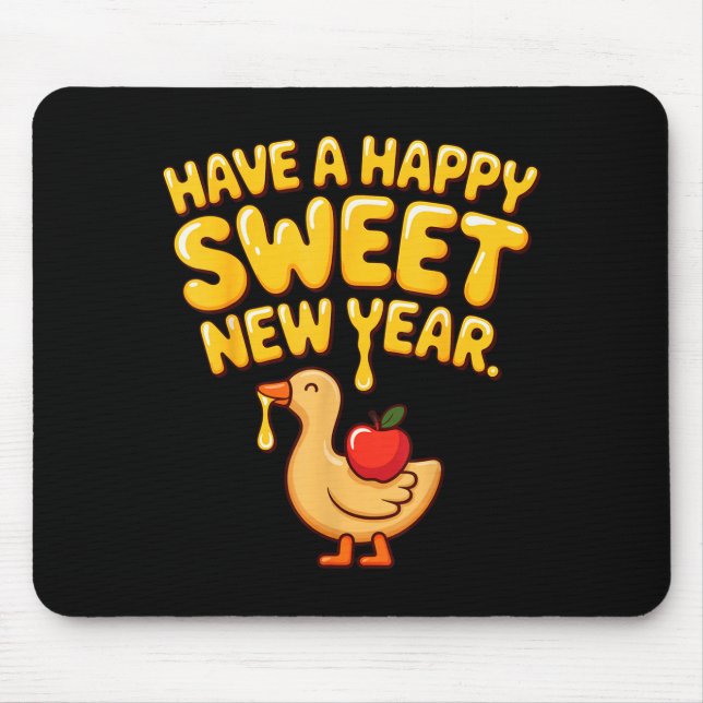 Tapis De Souris Happy Sweet New Year Goose Cookie Rosh Hashanah  (Devant)