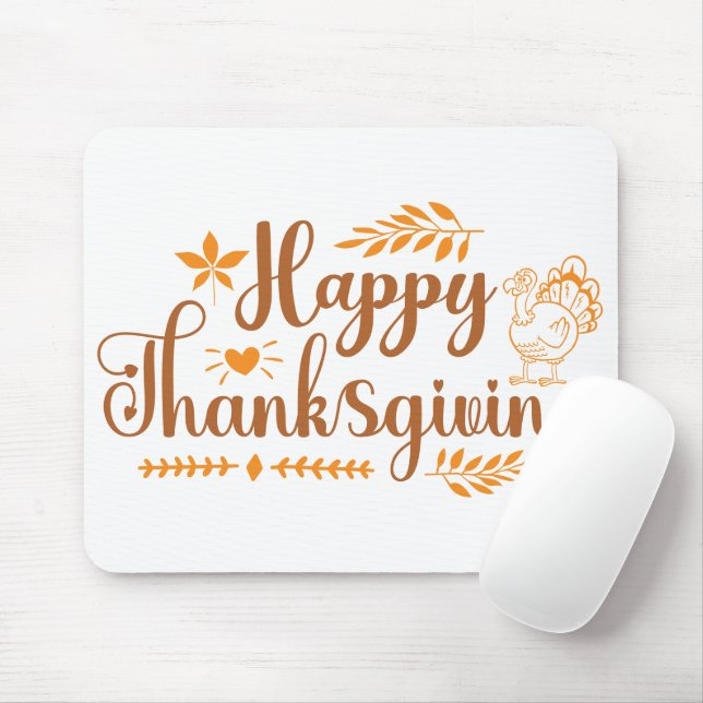 Tapis De Souris Happy Thanksgiving (Avec souris)
