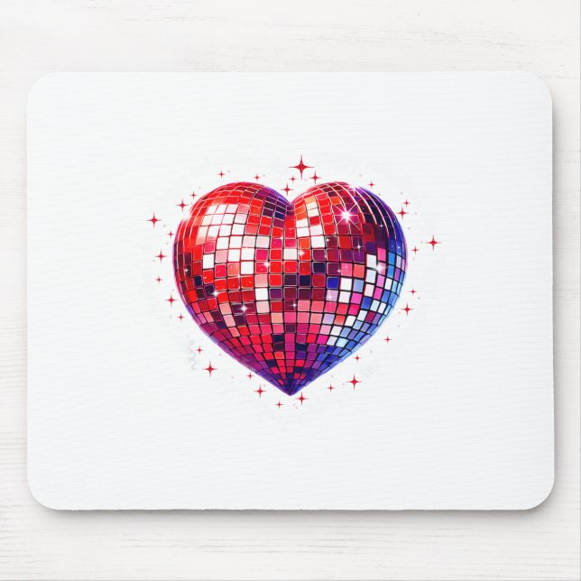 Tapis De Souris Happy Valentine's Day Funny Coquette Red Disco Bal (Devant)