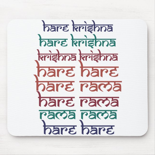 Tapis De Souris Hare Krishna Hare Krishna Mantra Chantant l'hindou (Devant)