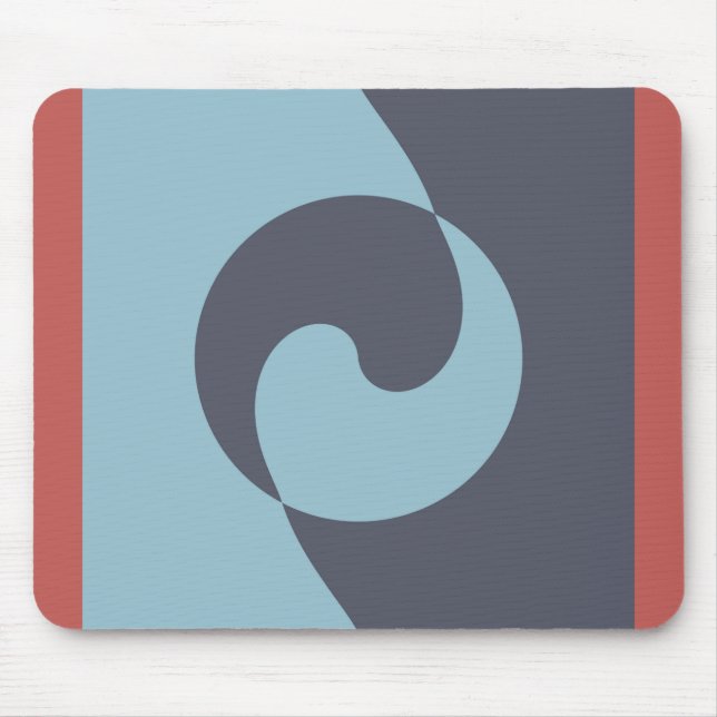 Tapis De Souris Harmonie bleue sur rouge (Devant)