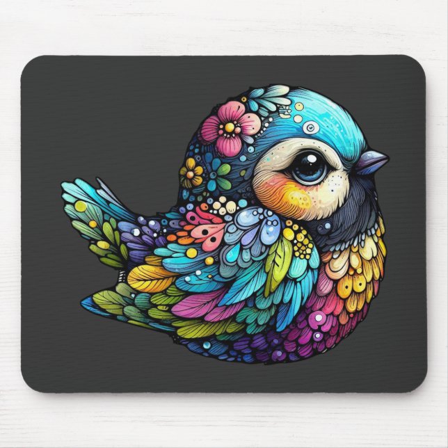 Tapis De Souris Harmonie florale des oiseaux (Devant)