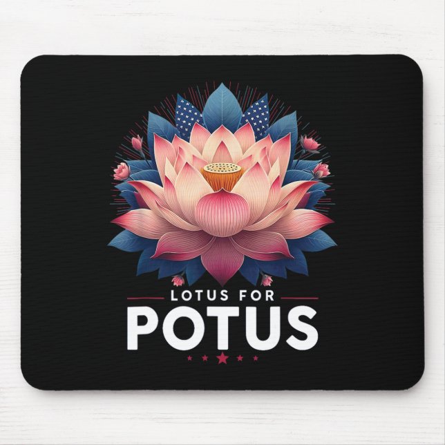 Tapis De Souris Harris 2024 Lotus Pour Potus Trending President (Devant)
