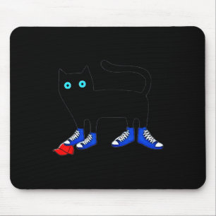 Tapis De Souris Harris Chat Portant une toile bleue Chaussures Éch