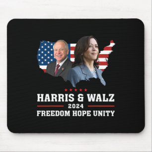 Tapis De Souris Harris W 2024 Freedom Hope Unity Political Kamala