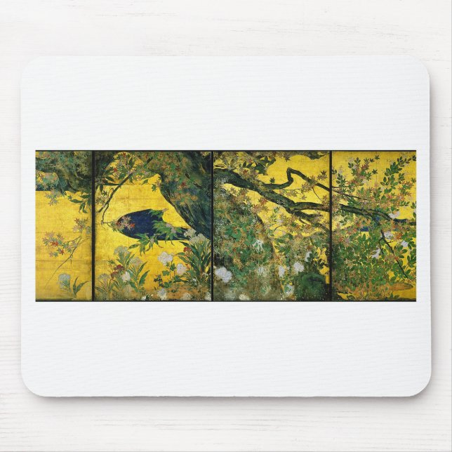 Tapis De Souris Hasegawa Tōhaku, " Maple and plants " (Devant)