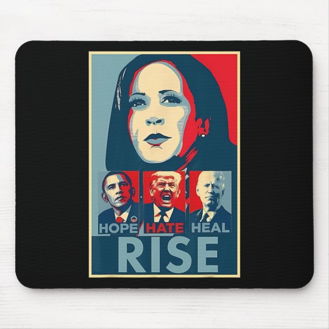 Tapis De Souris Hate Heure Croissance Président Kamala Harris Camp (Devant)