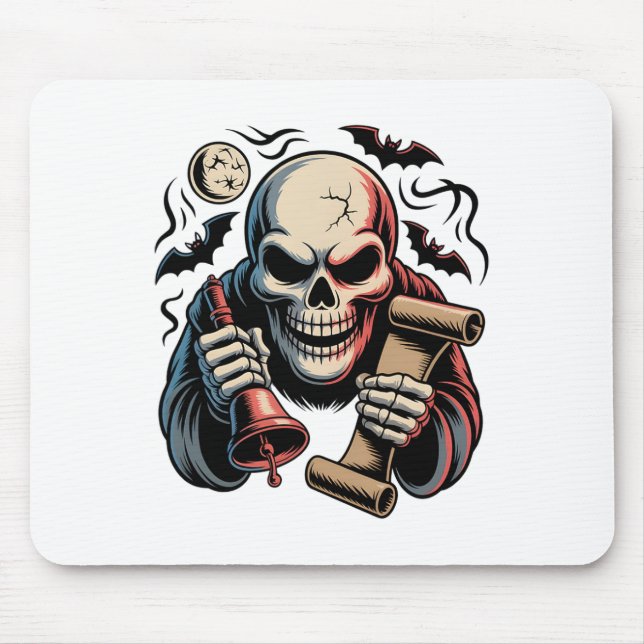 Tapis De Souris Hauned Herald Skeleton Halloween 1 (Devant)