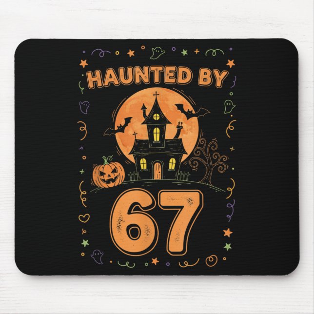 Tapis De Souris Haunted By 67 Funny Halloween  (Devant)