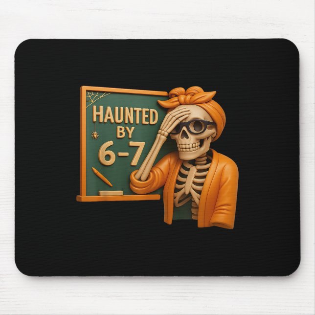 Tapis De Souris Haunted Halloween Skeleton Haunted Six Seven Numbe (Devant)