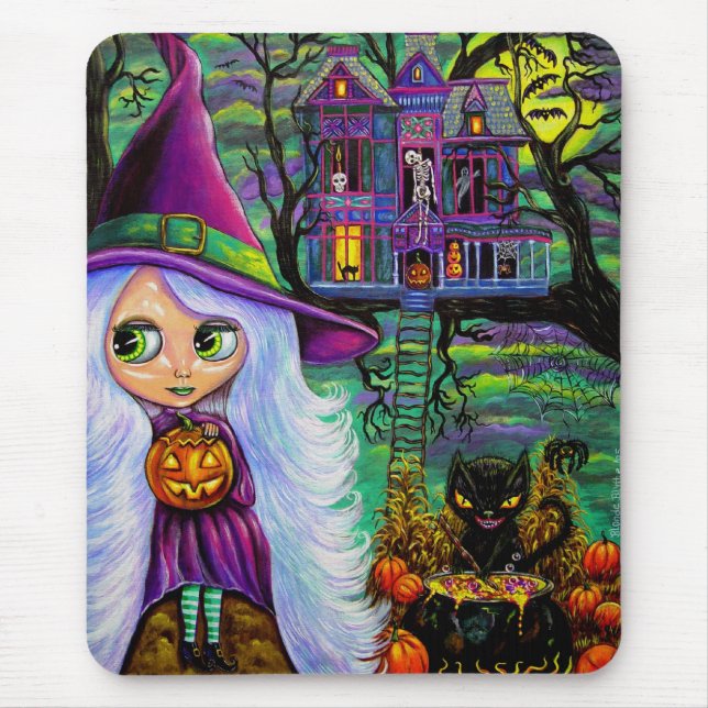 Tapis De Souris Haunted Treehouse Halloween Mousepad (Devant)