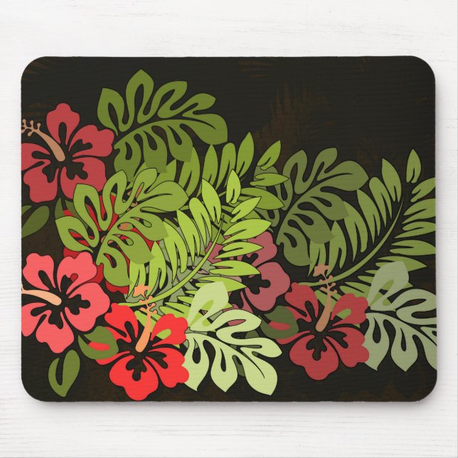 Tapis De Souris Hawaii Aloha Flower Art Print (Devant)