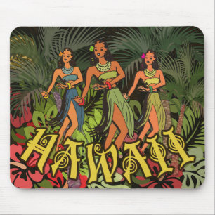Tapis De Souris Hawaii Aloha Palm Hula Art Design